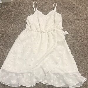 White Floral Kids Dress